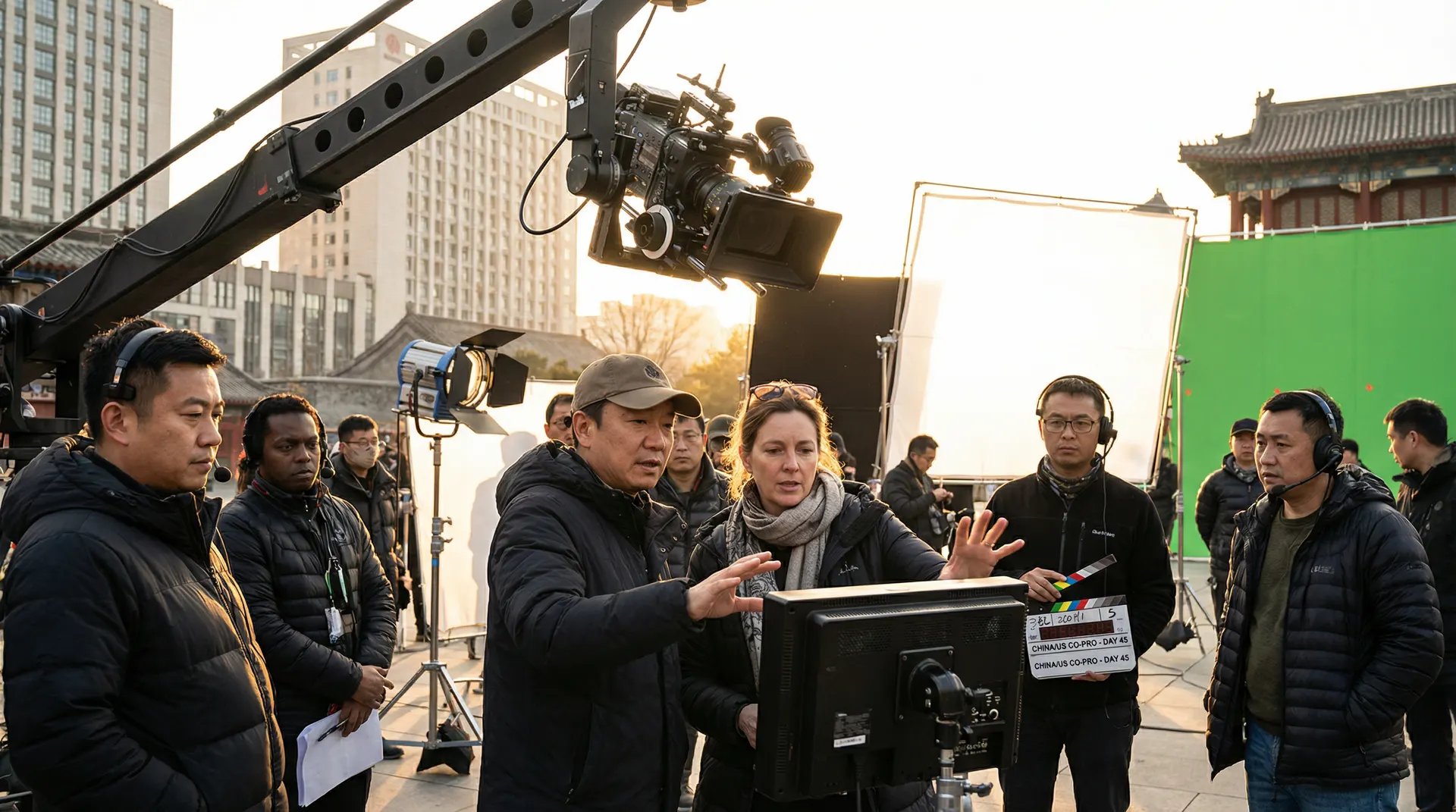 海角社区与国际影视团队合作拍摄现场